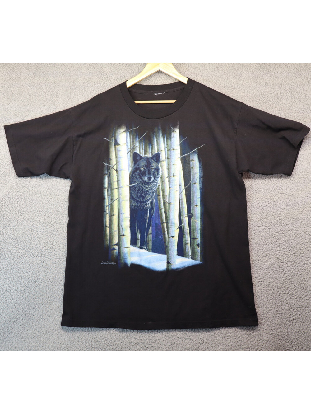 Wild Earth Wolf Shirt Large Woods 90s Y2K 1997 Rock Newcomb